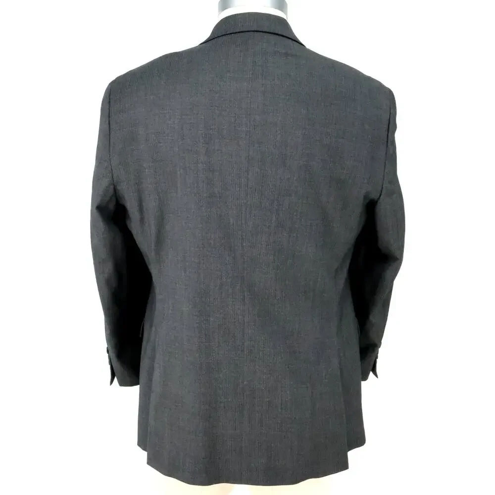 Kenneth Cole Sport Coat Mens 44R Gray Wool Jacket Lined Blazer Awearness Preppy